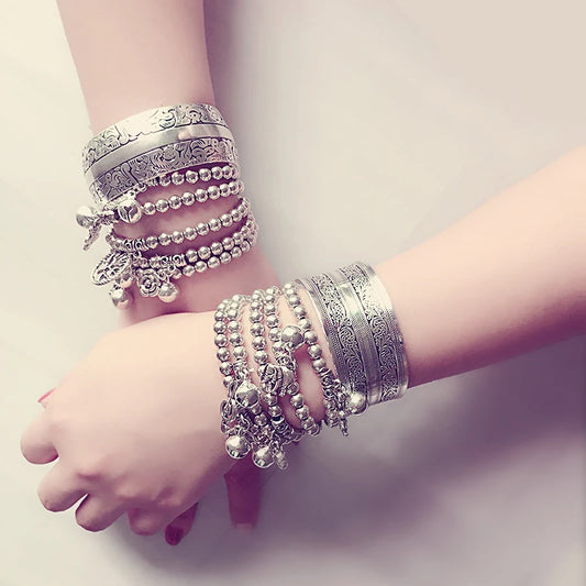 Fashion Silver Plated Beaded Bracelet/Bangles