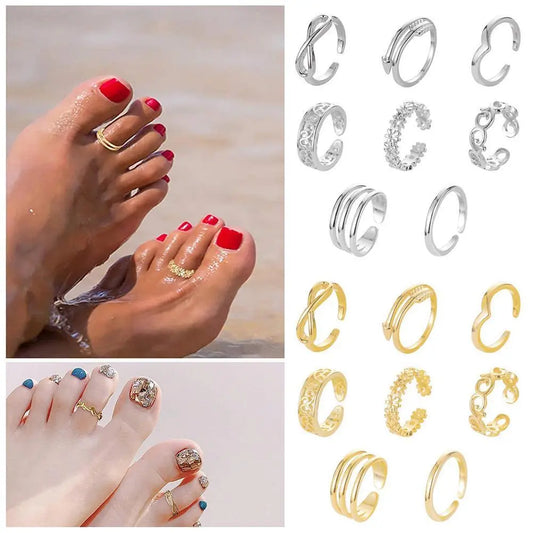 8pcs Open Toe Rings For Women/Girl