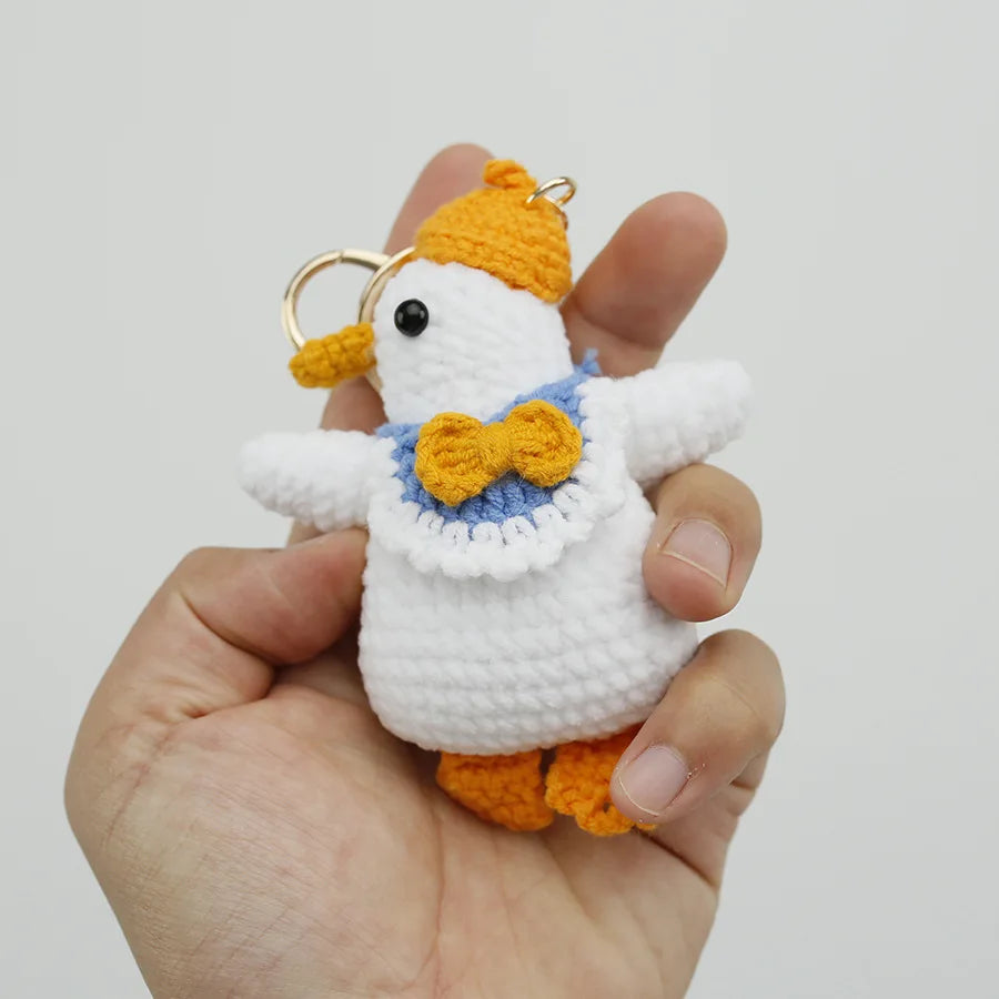 Cute Chick Crochet Keychains Knitting Duck Doll Funny Keychain For Car Keys Accessories Cartoon Knitted Keyrings Keys Wholesale