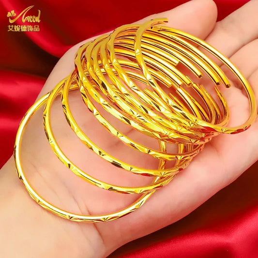 Simple Design Gold Color Bangles For Women