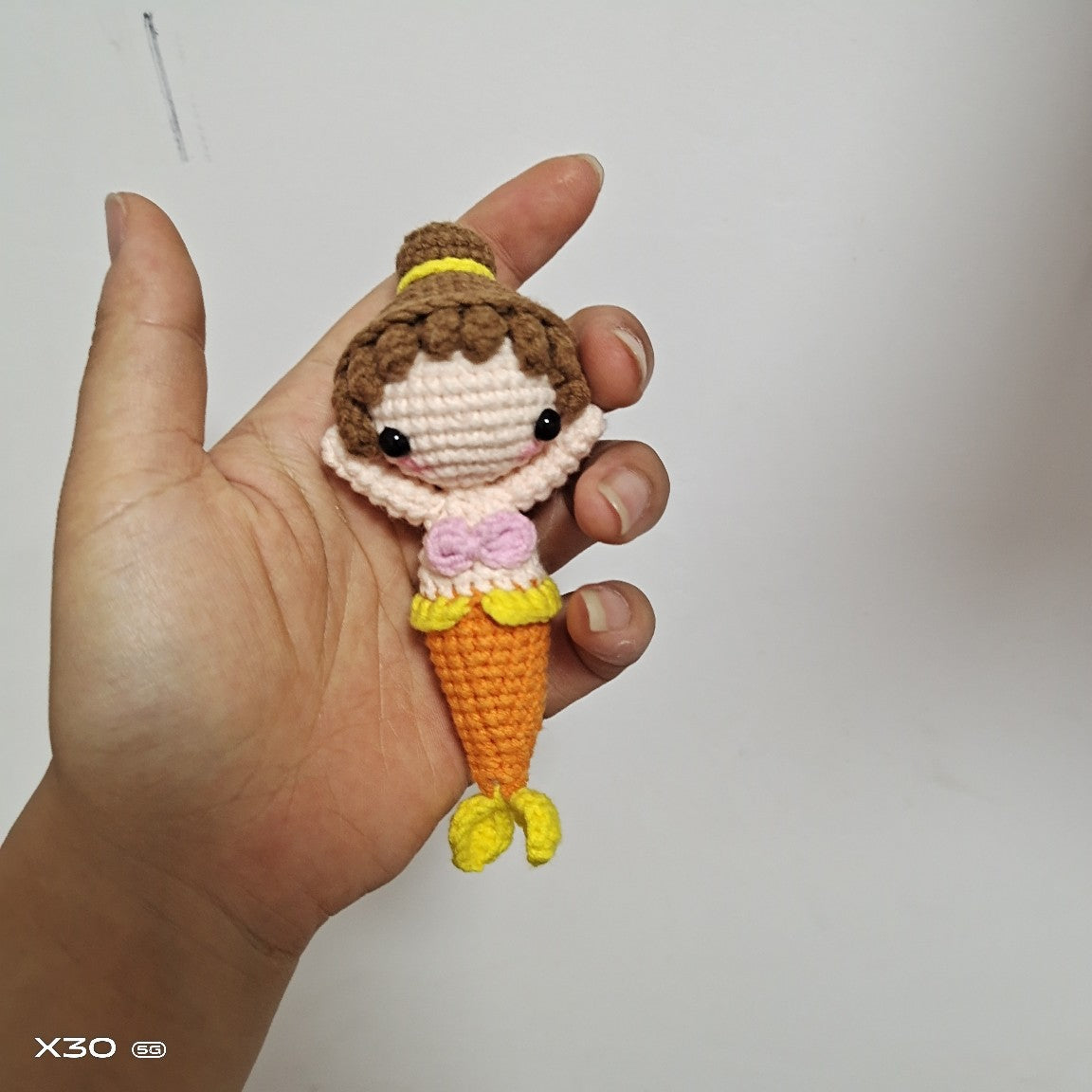 Handmade Crochet Mermaid Princess Doll for Key Chain  Cute Cartoon Character Mermaid Ornament Mermaid Party  Favor Decoration