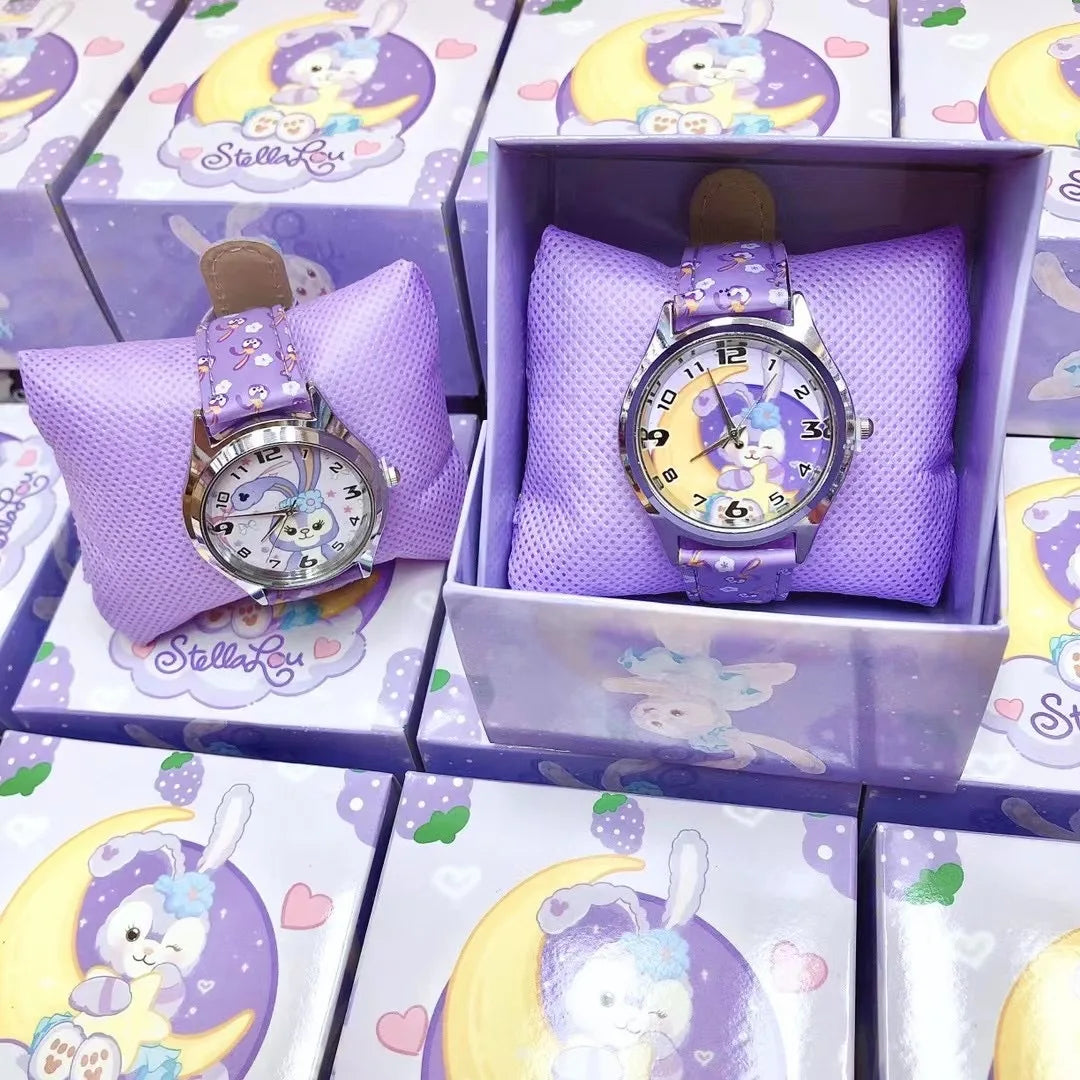 Hello Kitty MINISO PU Leather Digital Watch Cinnamon Roll Anime cartoon Watch Gift with children gift box