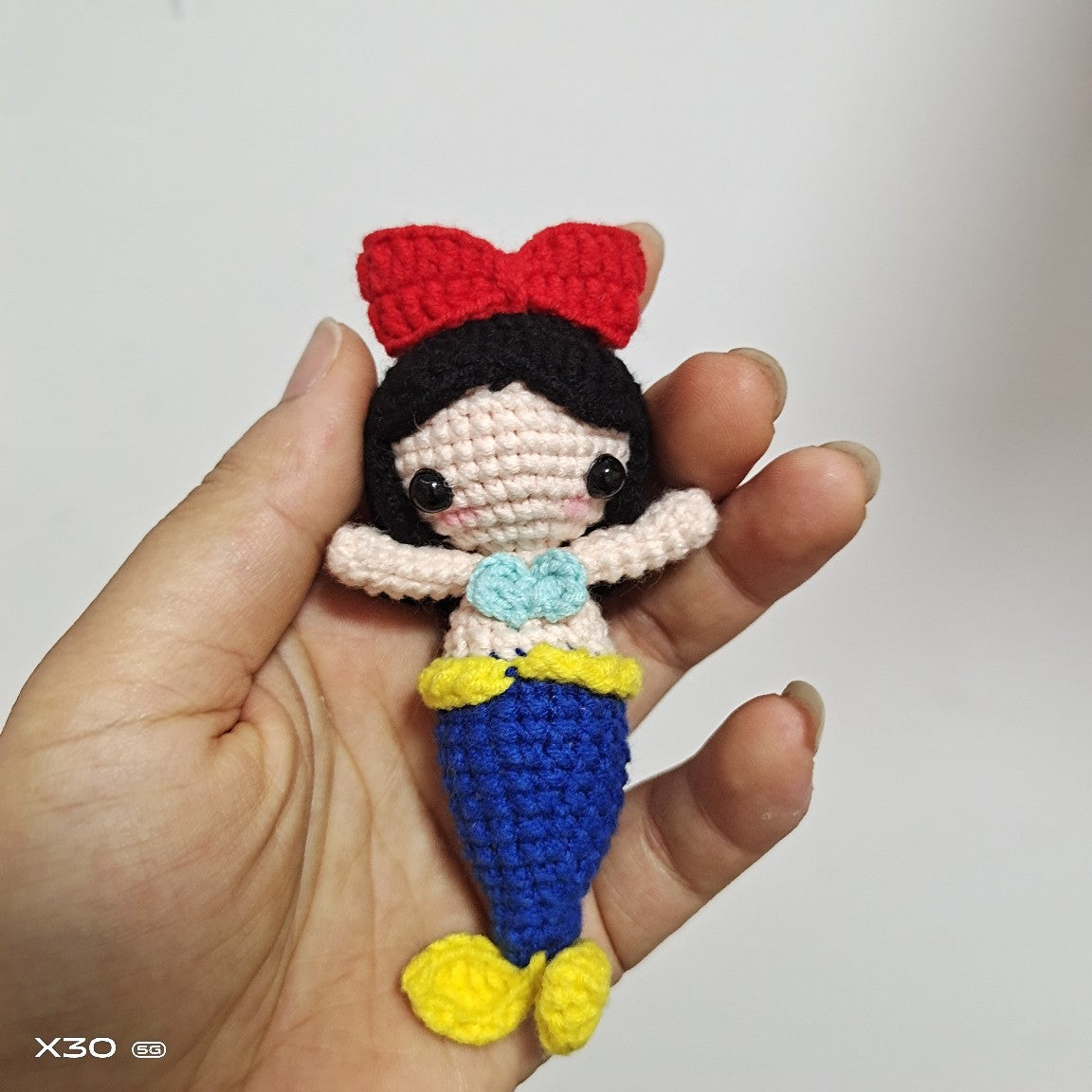 Handmade Crochet Mermaid Princess Doll for Key Chain  Cute Cartoon Character Mermaid Ornament Mermaid Party  Favor Decoration