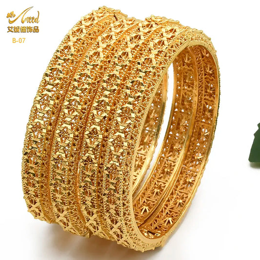 24K Gold-Plated Adjustable Bangles For Women