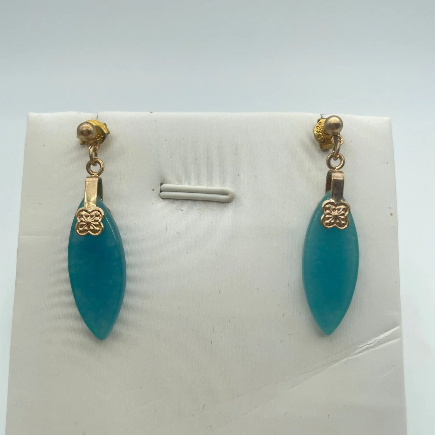 Blue water drop earrings jade blessing Earrings