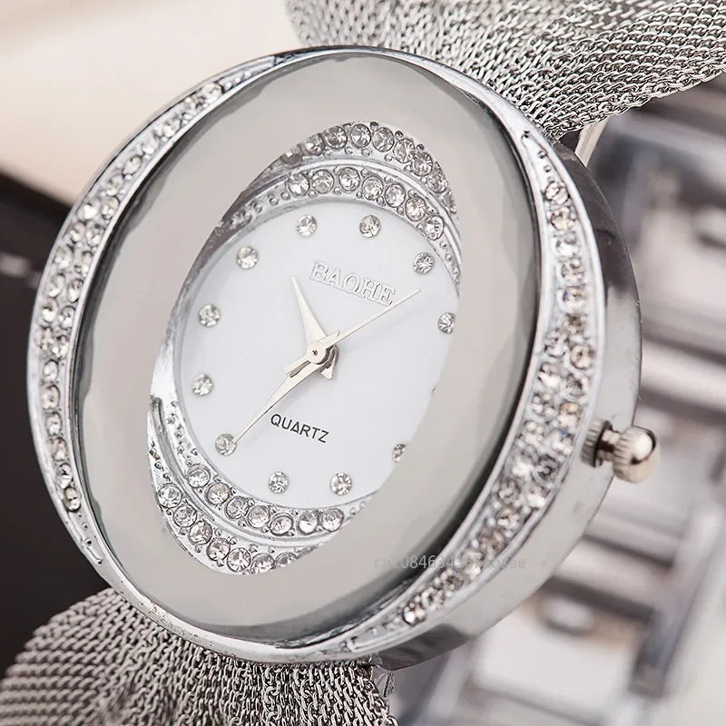 Luxury Ladies Quartz Rhinestone Watche Analog Bracelet Watch Montre Femme