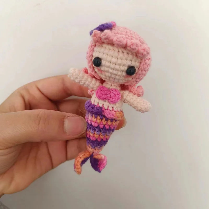 Handmade Crochet Mermaid Princess Doll for Key Chain  Cute Cartoon Character Mermaid Ornament Mermaid Party  Favor Decoration