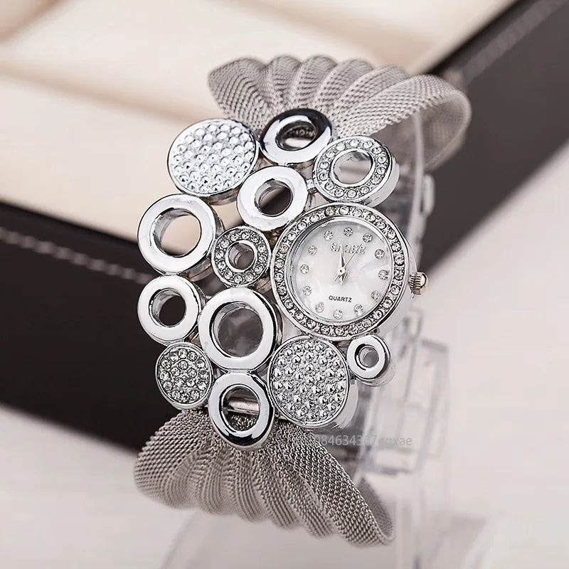 Luxury Ladies Quartz Rhinestone Watche Analog Bracelet Watch Montre Femme