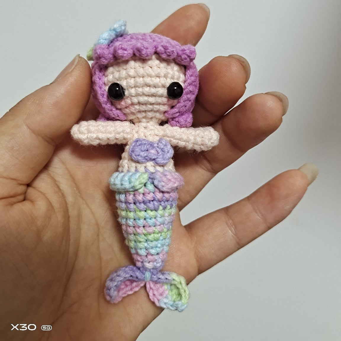 Handmade Crochet Mermaid Princess Doll for Key Chain  Cute Cartoon Character Mermaid Ornament Mermaid Party  Favor Decoration