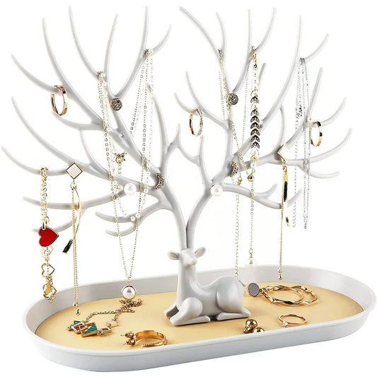 Creative Antlers Jewelry Display Stand Earrings Necklace Pendant Bracelet Ring Organizer Holder Make Up Tray