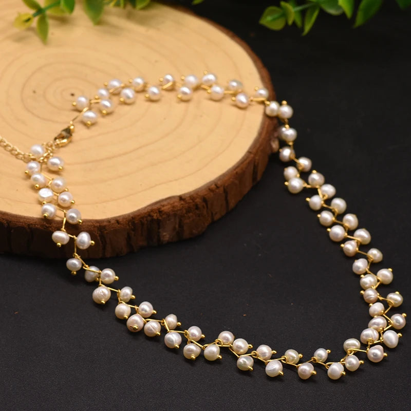 Natural Pearls Drop Earrings Bracelet Necklace