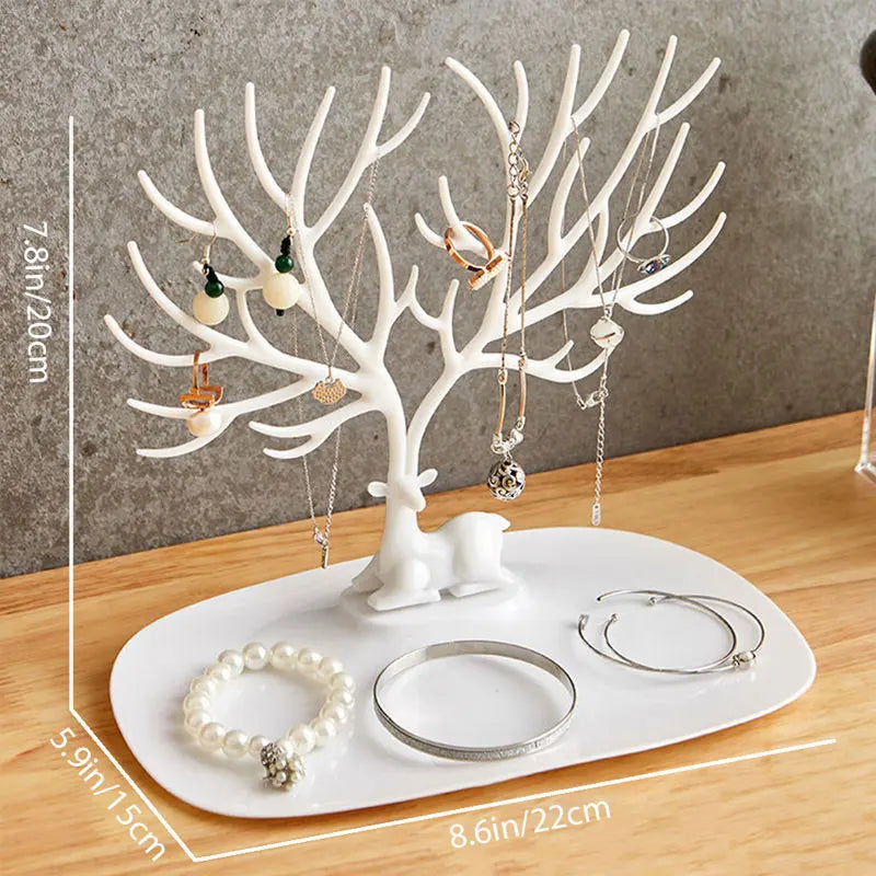 Creative Antlers Jewelry Display Stand Earrings Necklace Pendant Bracelet Ring Organizer Holder Make Up Tray