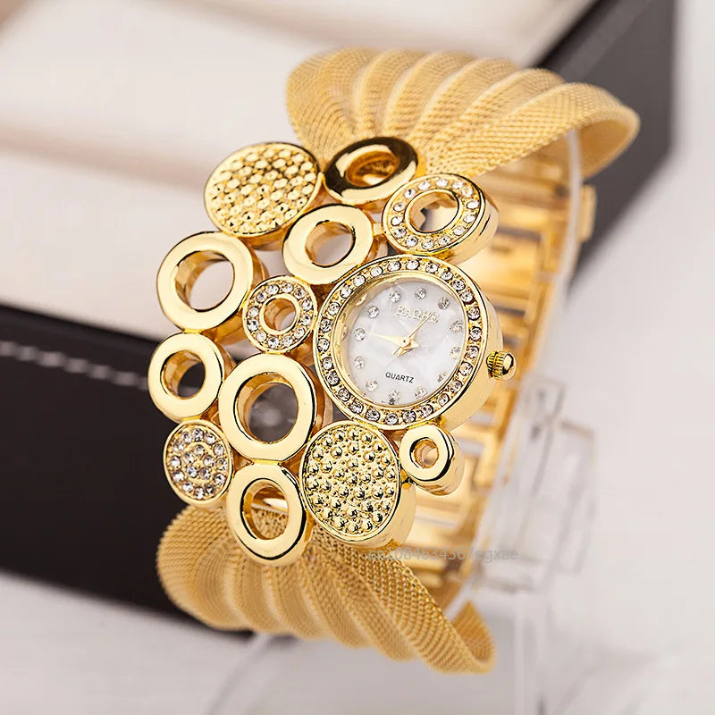 Luxury Ladies Quartz Rhinestone Watche Analog Bracelet Watch Montre Femme