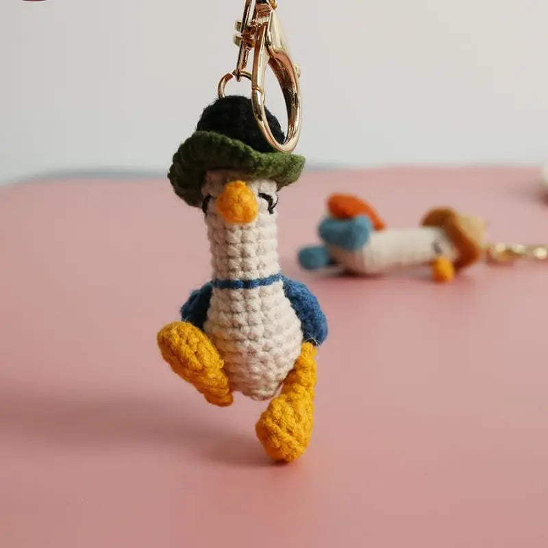 Cute Chick Crochet Keychains Knitting Duck Doll Funny Keychain For Car Keys Accessories Cartoon Knitted Keyrings Keys Wholesale