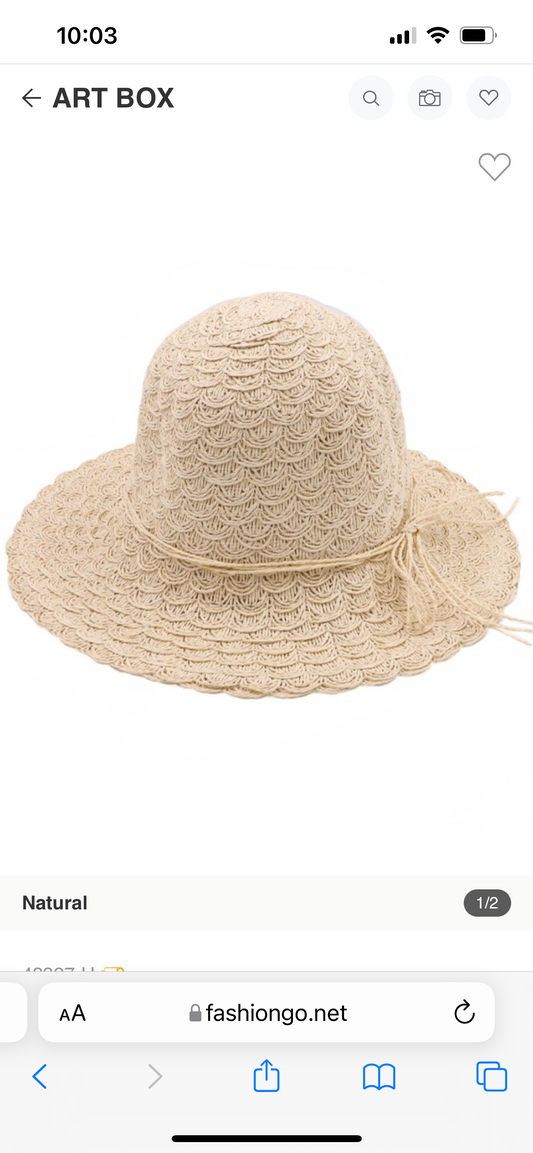 Scallop weave straw hat