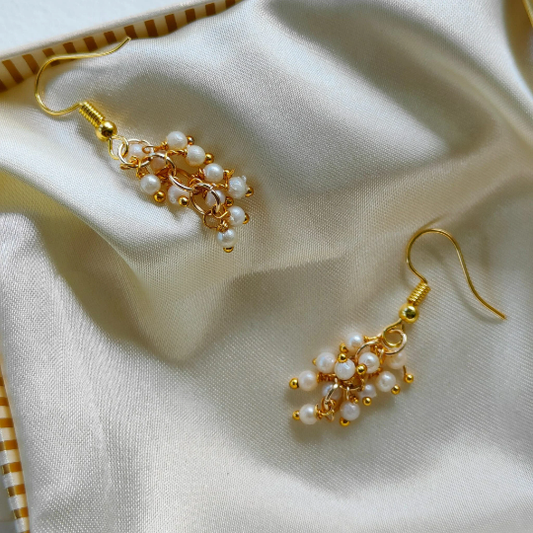 Gold and Silver Small Pearl Poth Dainty Pearl Delicate Dainty Drop